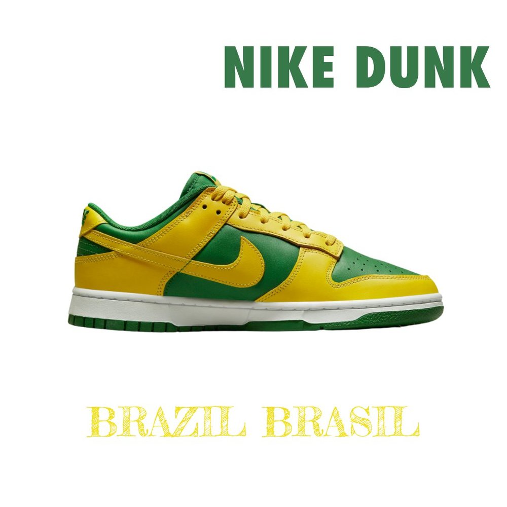 Nike Dunk Low Reverse Brazil Brasil Green Yellow Skateboarding Shoes Men Sizes